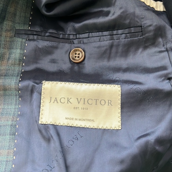 NEW Jack Victor Midland Contemporary Fit Plaid Wool Blazer, Size 36S Retail $798 - Picture 8 of 10